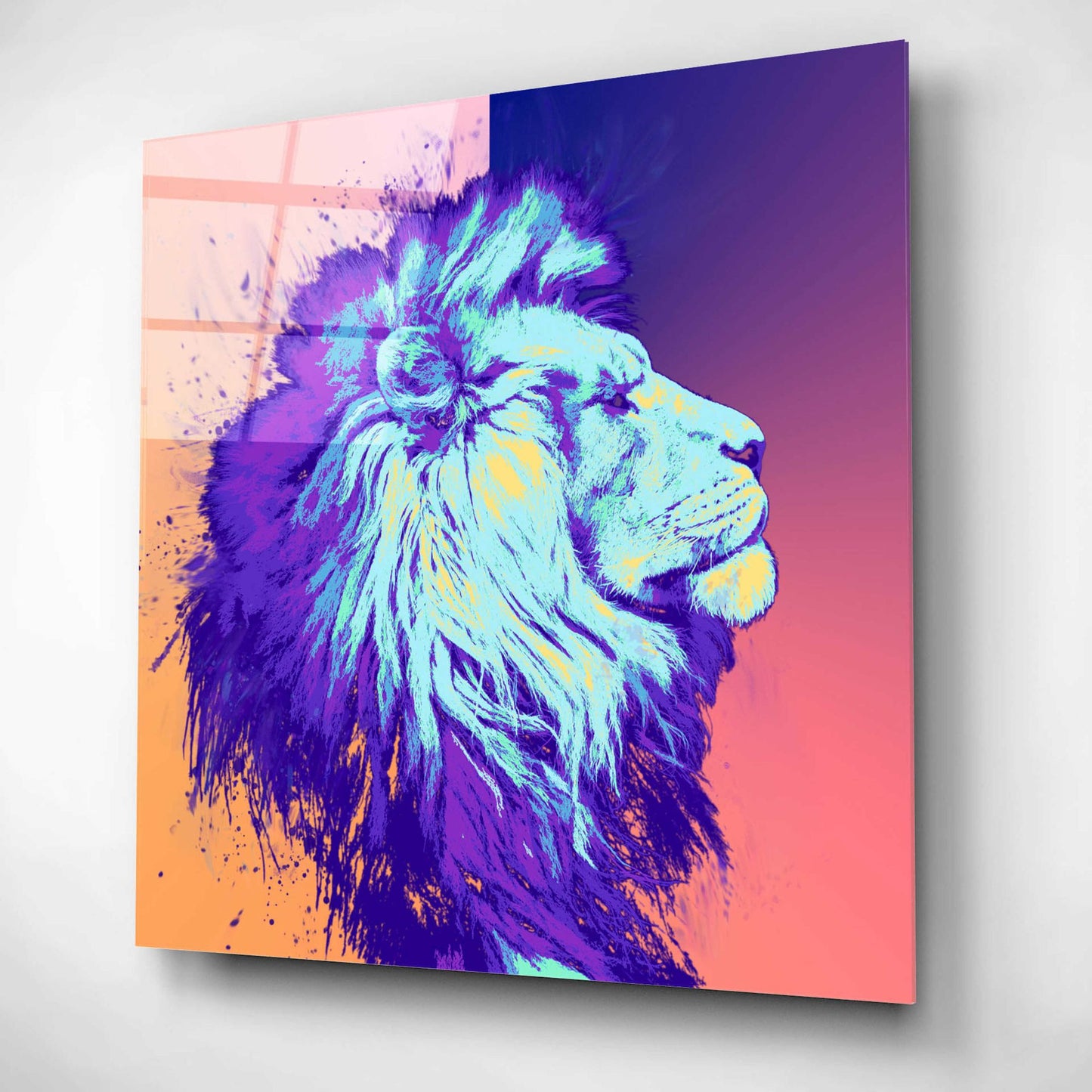 Epic Art 'A Lion', Acrylic Glass Wall Art,12x12