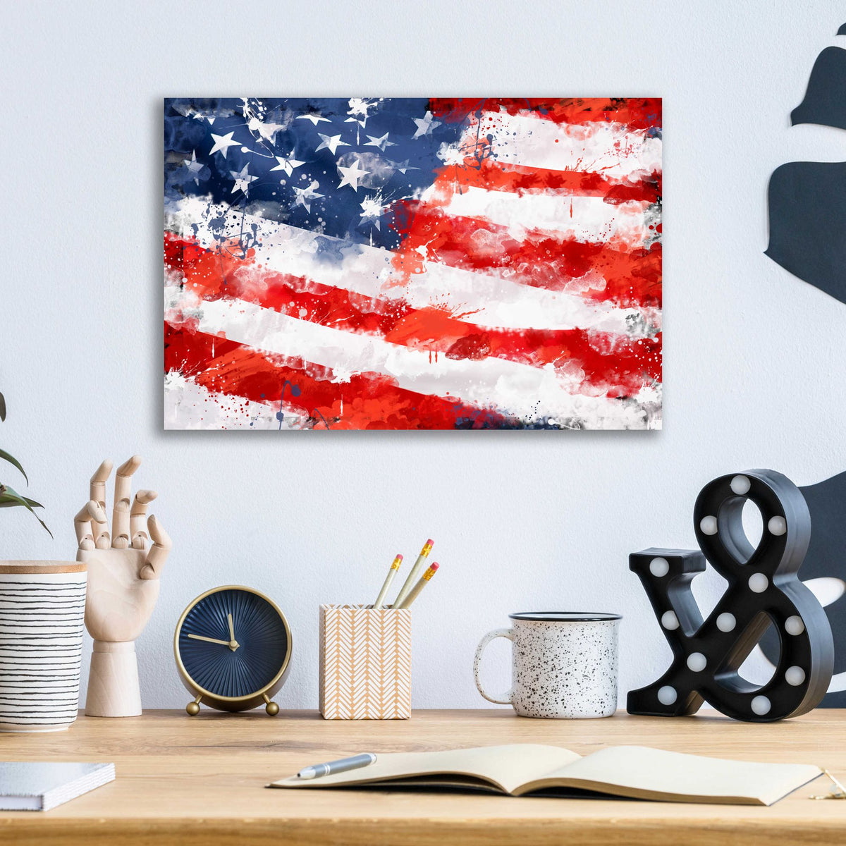 Epic Art 'American Flag', Acrylic Glass Wall Art,16x12