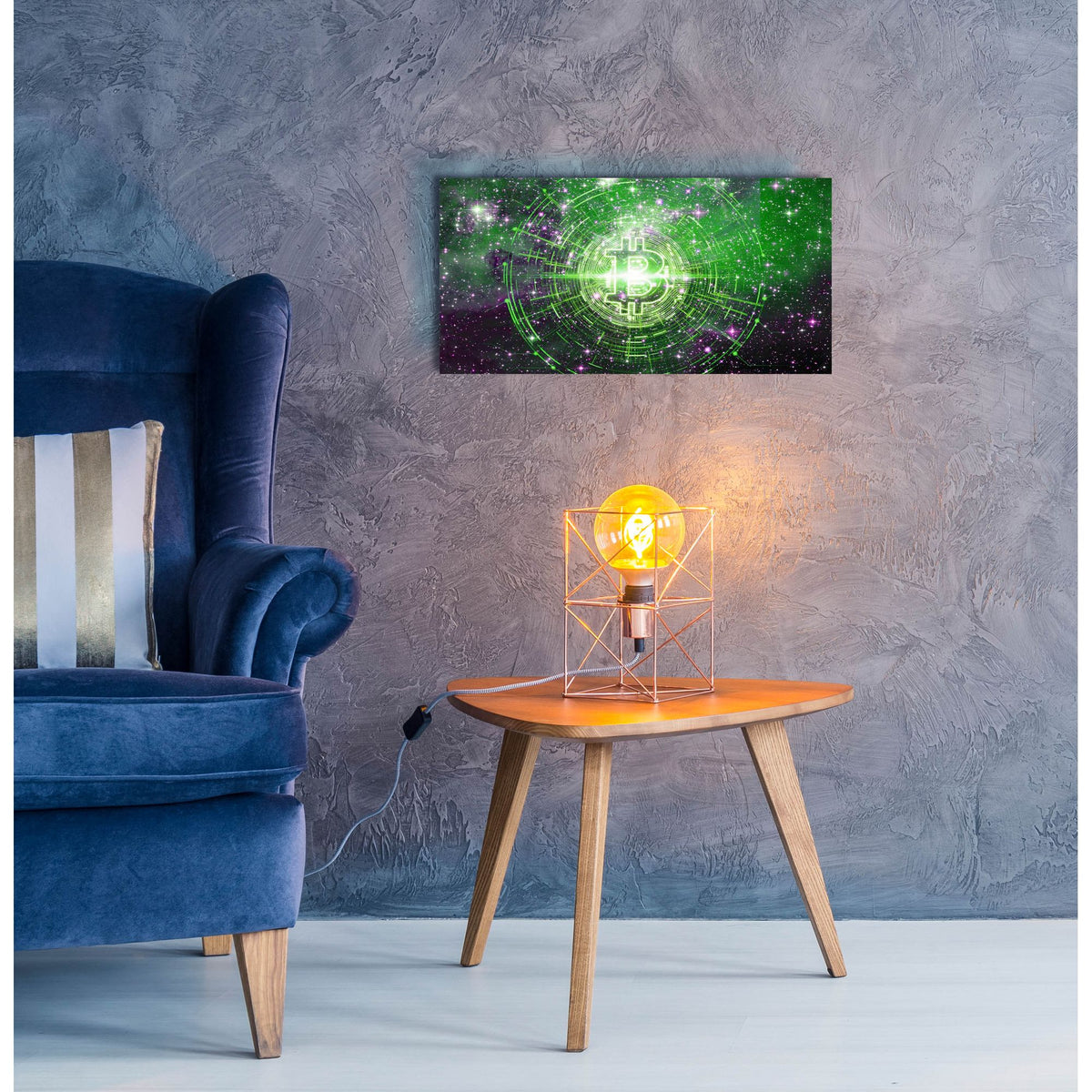 Epic Art 'Bitcoin Equinox', Acrylic Glass Wall Art,24x12