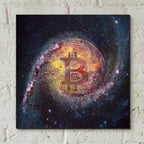 Epic Art 'Bitcoin Galaxy', Acrylic Glass Wall Art,12x12