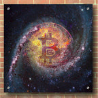 Epic Art 'Bitcoin Galaxy', Acrylic Glass Wall Art,36x36