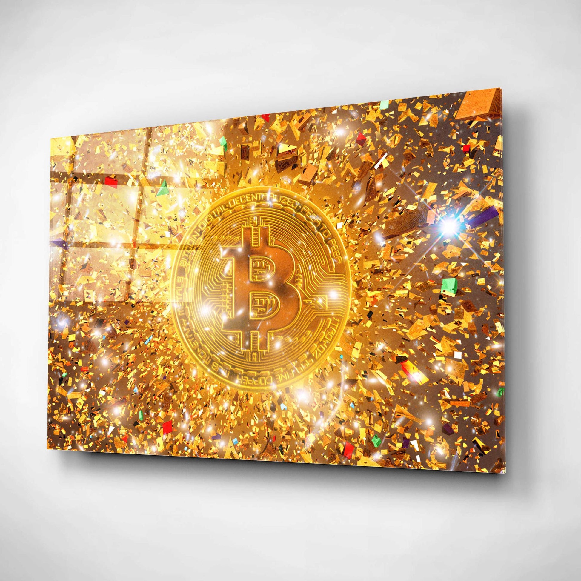 Epic Art 'Bitcoin Gilt', Acrylic Glass Wall Art,16x12