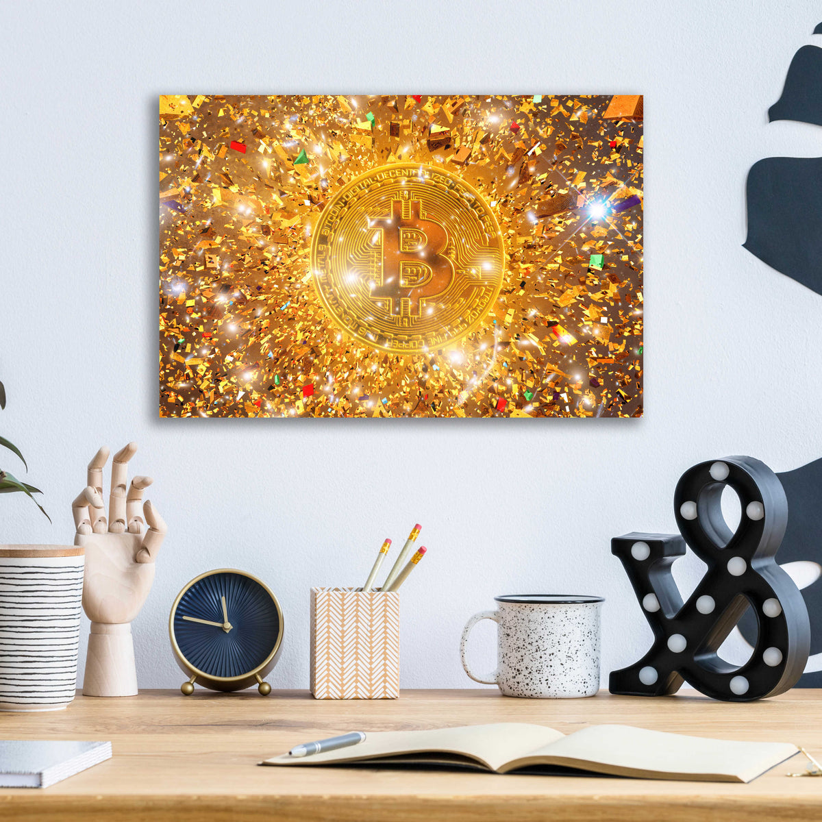 Epic Art 'Bitcoin Gilt', Acrylic Glass Wall Art