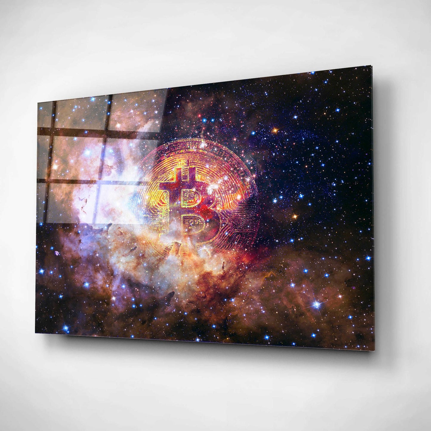 Epic Art 'Bitcoin Nebula', Acrylic Glass Wall Art,16x12