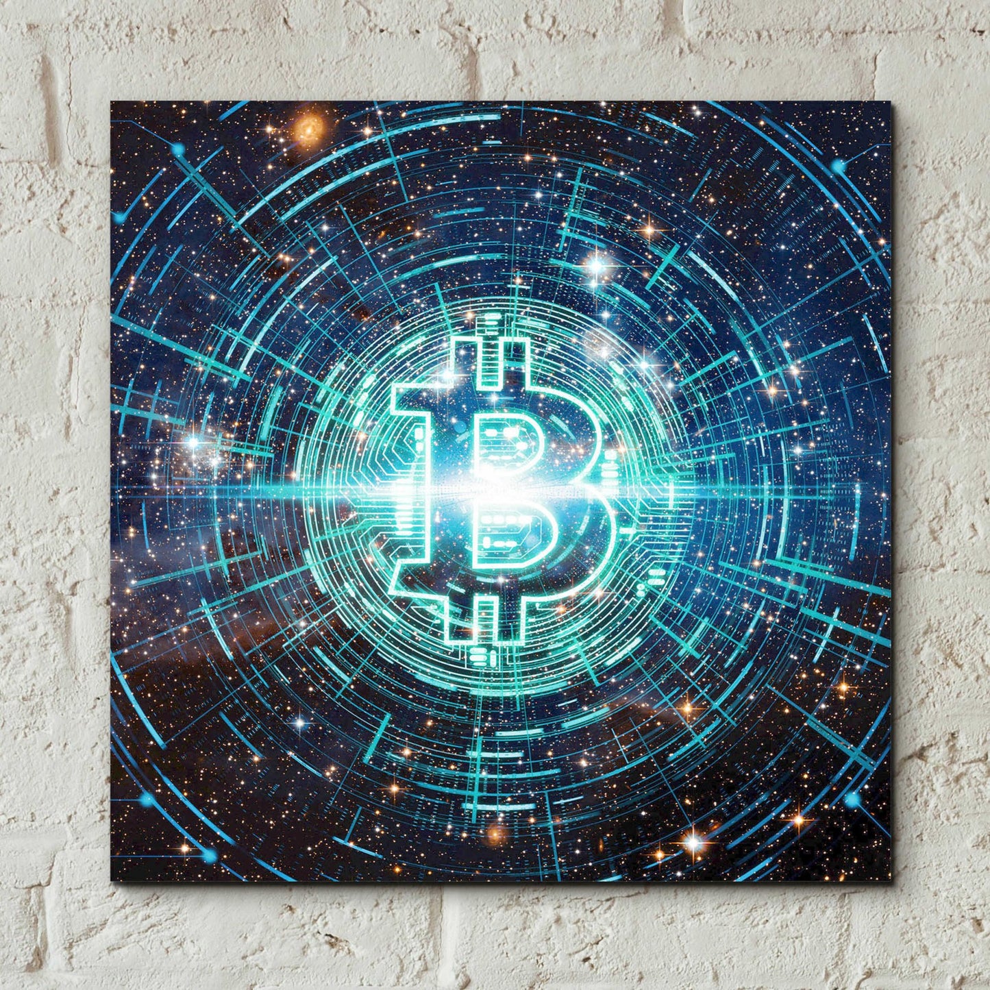 Epic Art 'Cyber Bitcoin', Acrylic Glass Wall Art,12x12