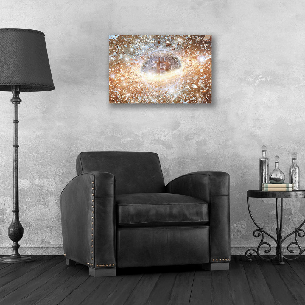 Epic Art 'Bitcoin Ice,' Acrylic Glass Wall Art,24x16
