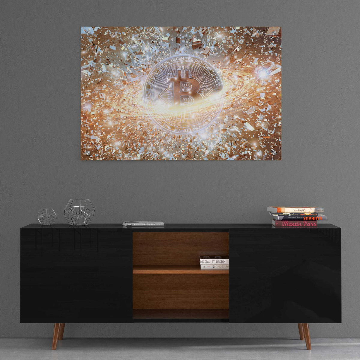 Epic Art 'Bitcoin Ice,' Acrylic Glass Wall Art,36x24