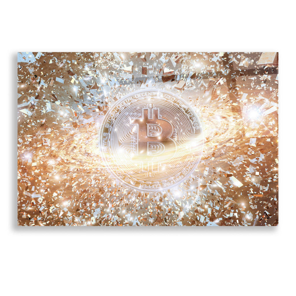 Epic Art 'Bitcoin Ice,' Acrylic Glass Wall Art