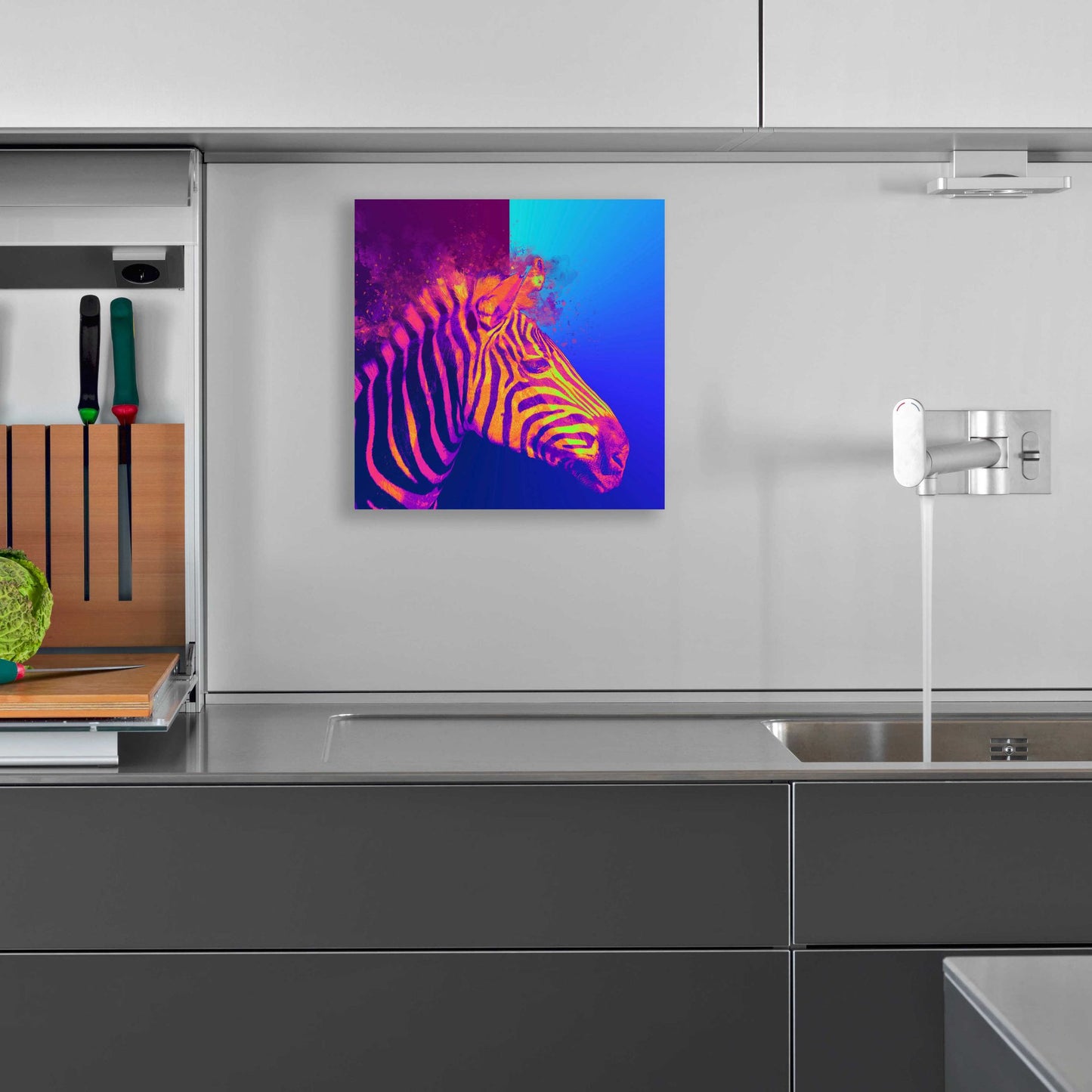 Epic Art 'Zebra Crush,' Acrylic Glass Wall Art,12x12