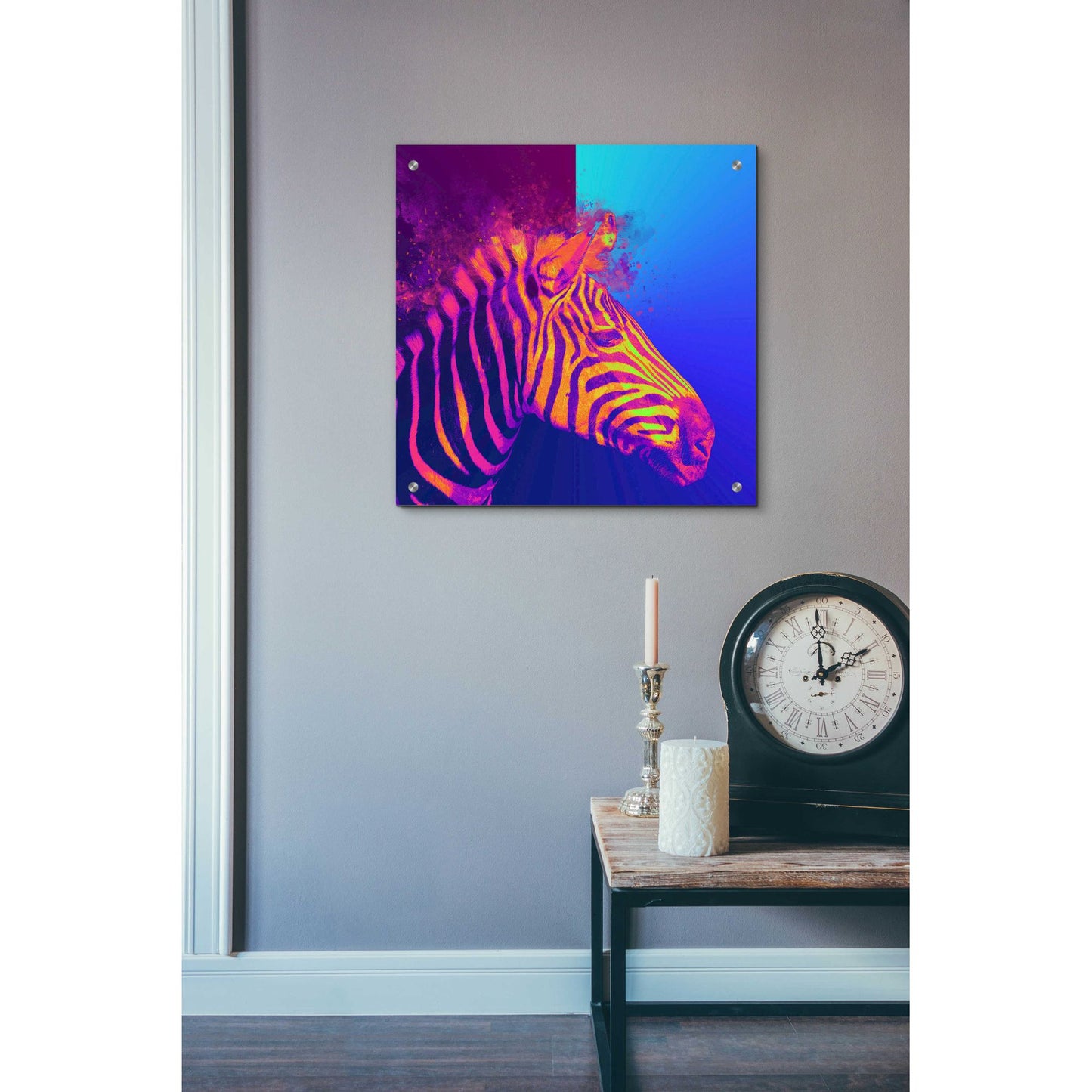 Epic Art 'Zebra Crush,' Acrylic Glass Wall Art,24x24