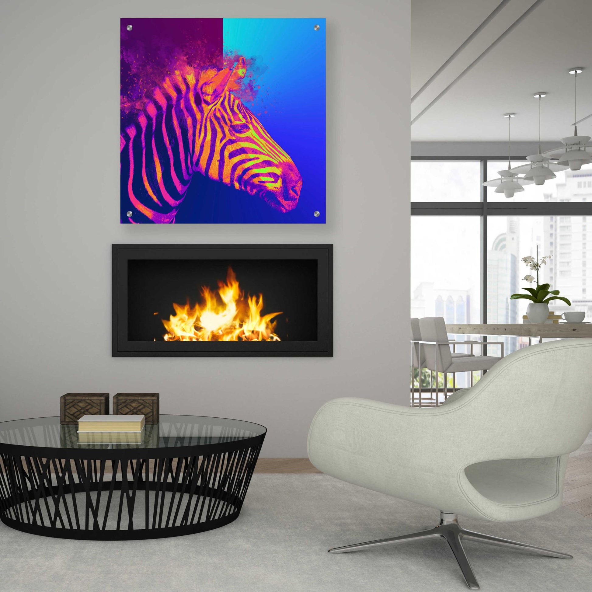 Epic Art 'Zebra Crush,' Acrylic Glass Wall Art,36x36