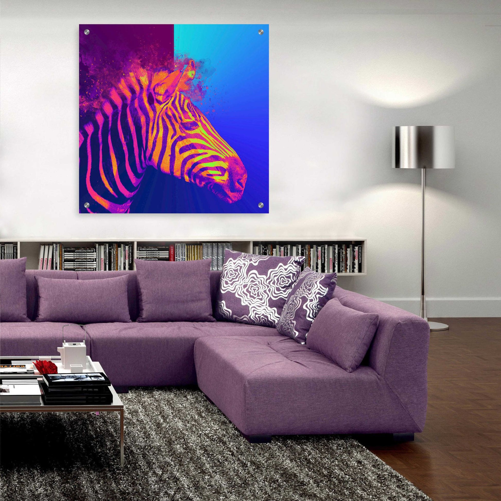 Epic Art 'Zebra Crush,' Acrylic Glass Wall Art,36x36