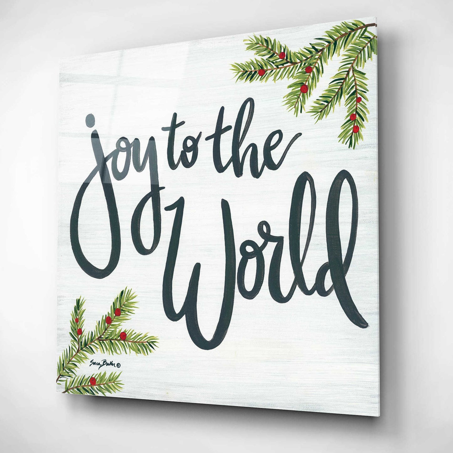 Epic Art 'Joy to the World' by Sara Baker, Acrylic Glass Wall Art,12x12