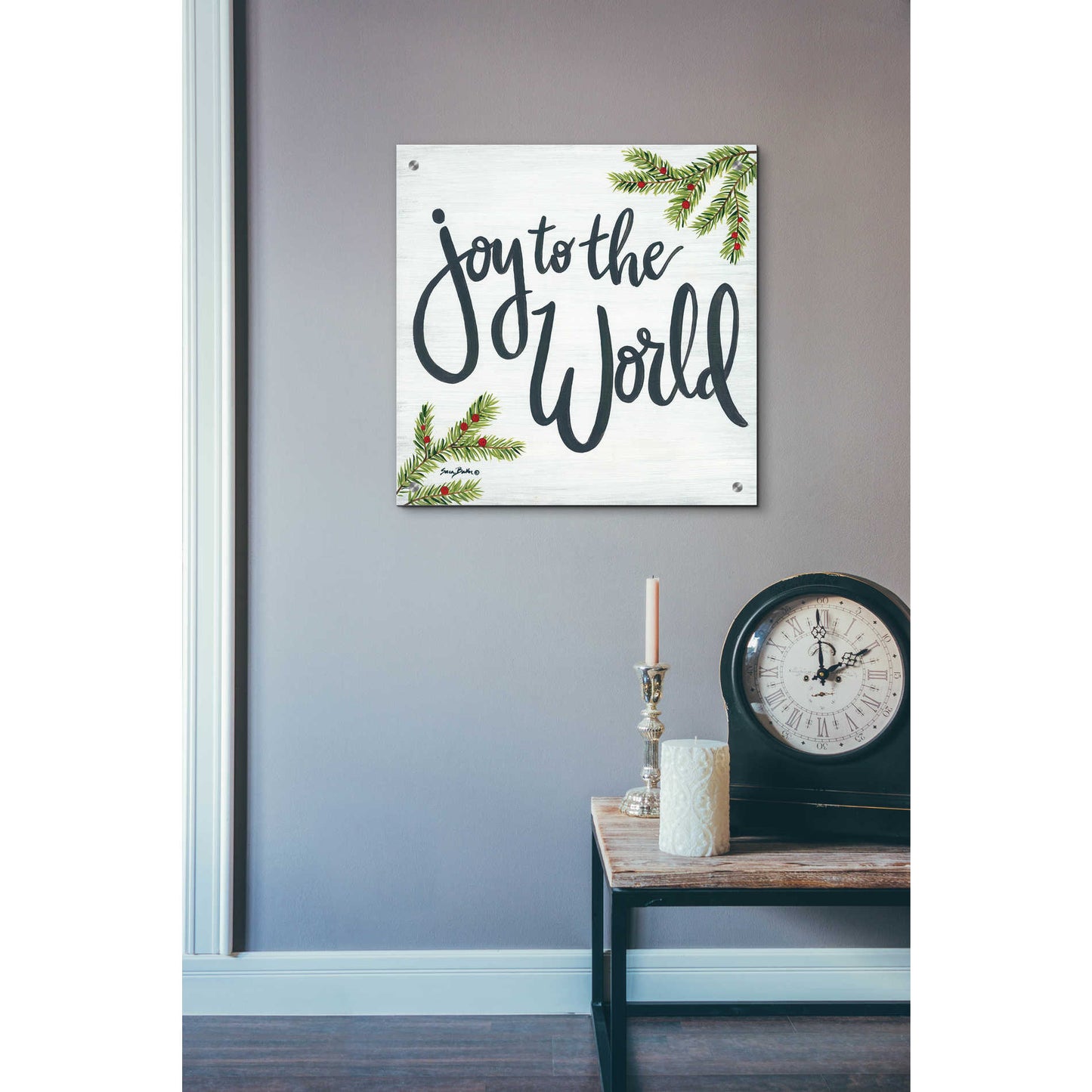 Epic Art 'Joy to the World' by Sara Baker, Acrylic Glass Wall Art,24x24