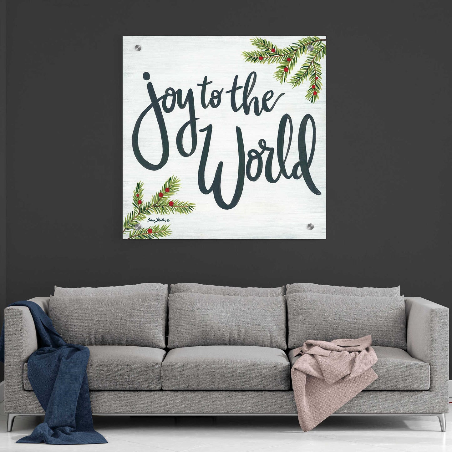 Epic Art 'Joy to the World' by Sara Baker, Acrylic Glass Wall Art,36x36