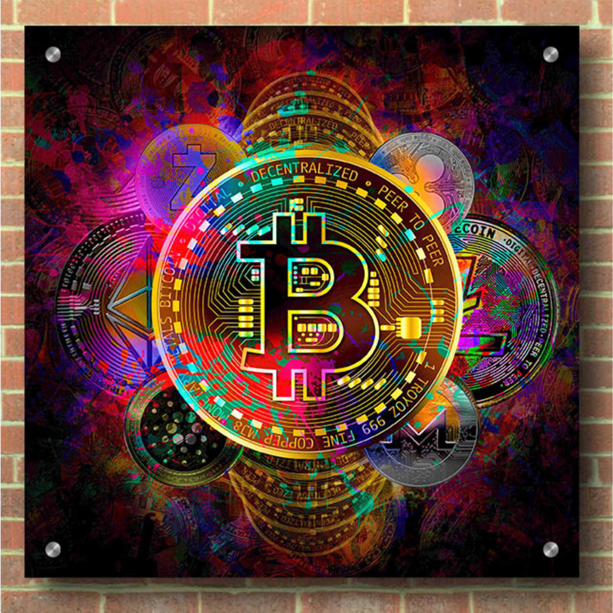 Epic Art 'All Coins,' Acrylic Glass Wall Art,36x36