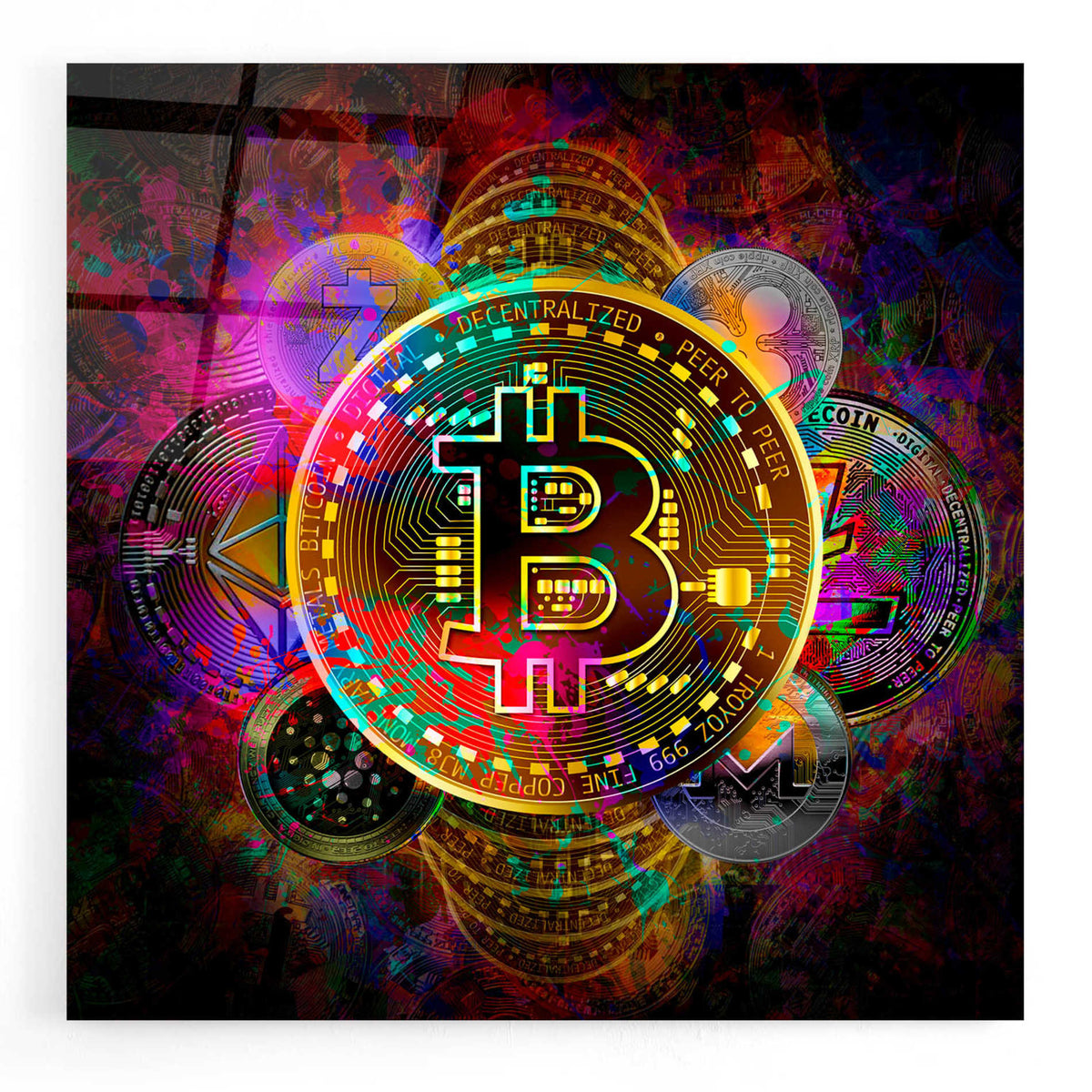Epic Art 'All Coins,' Acrylic Glass Wall Art