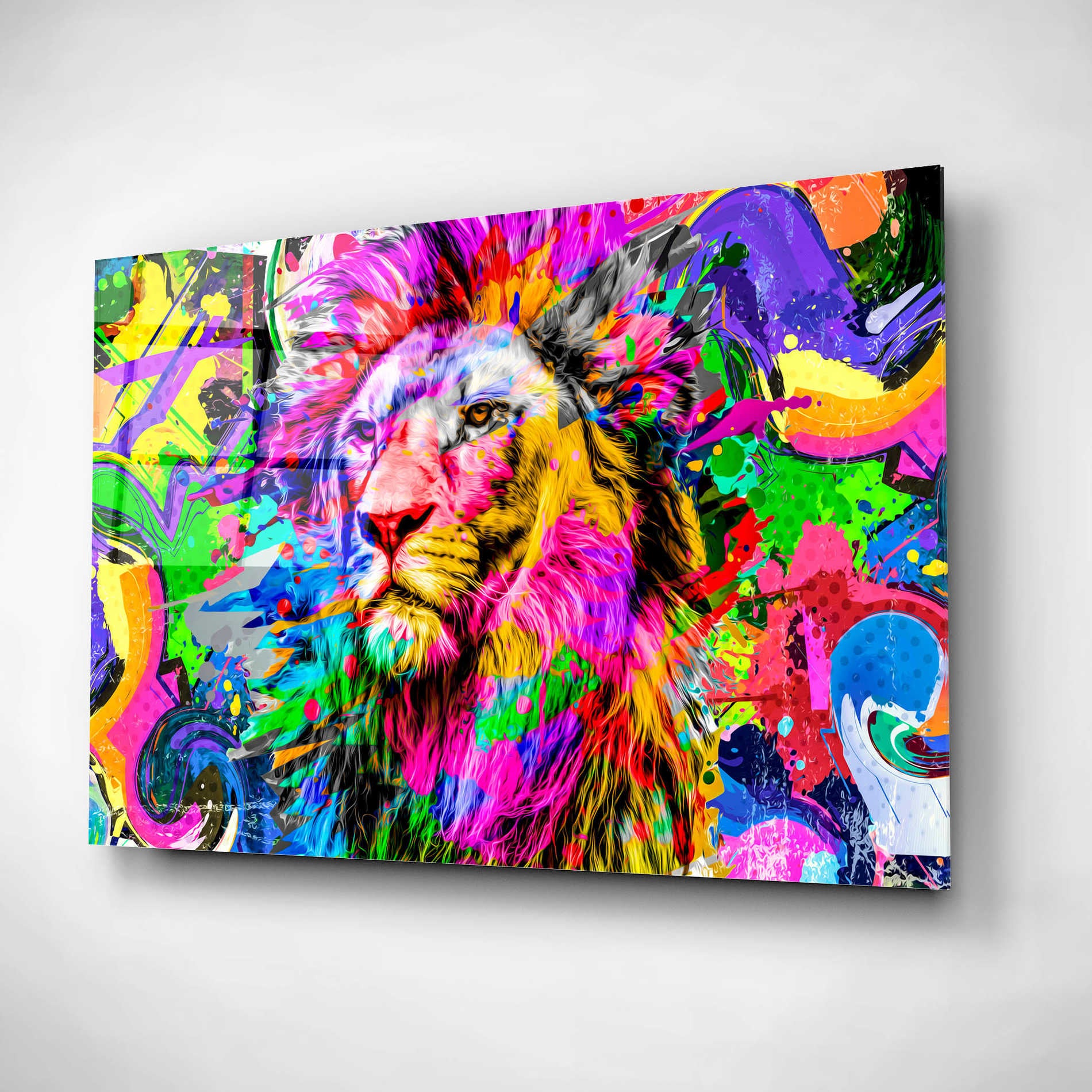 Epic Art 'Lion,' Acrylic Glass Wall Art,16x12