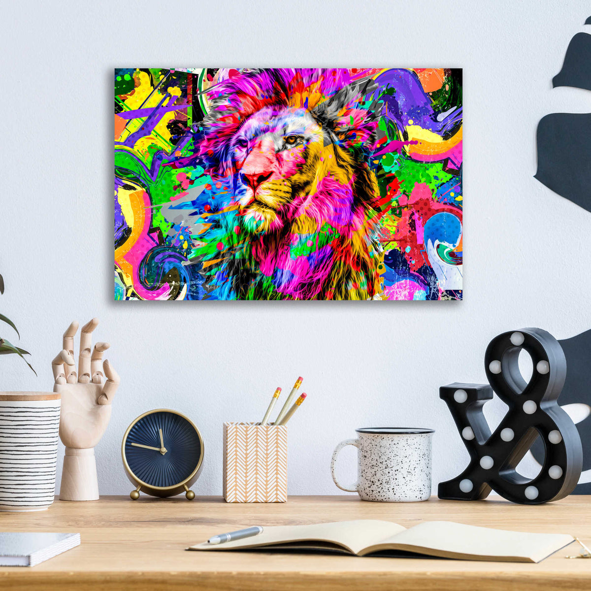 Epic Art 'Lion,' Acrylic Glass Wall Art,16x12