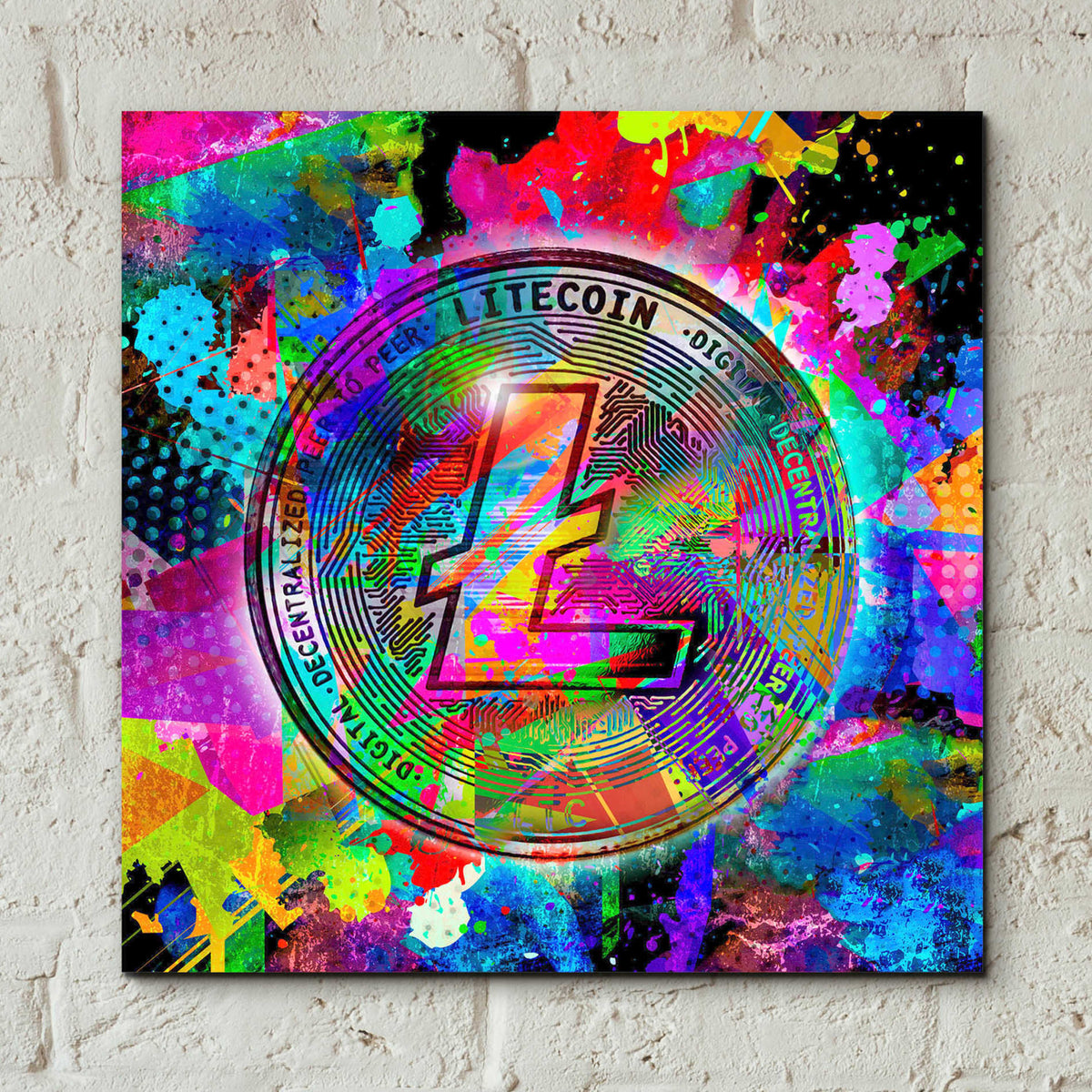 Epic Art 'Lite Coin,' Acrylic Glass Wall Art,12x12