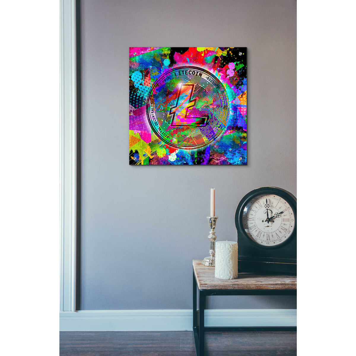 Epic Art 'Lite Coin,' Acrylic Glass Wall Art,24x24