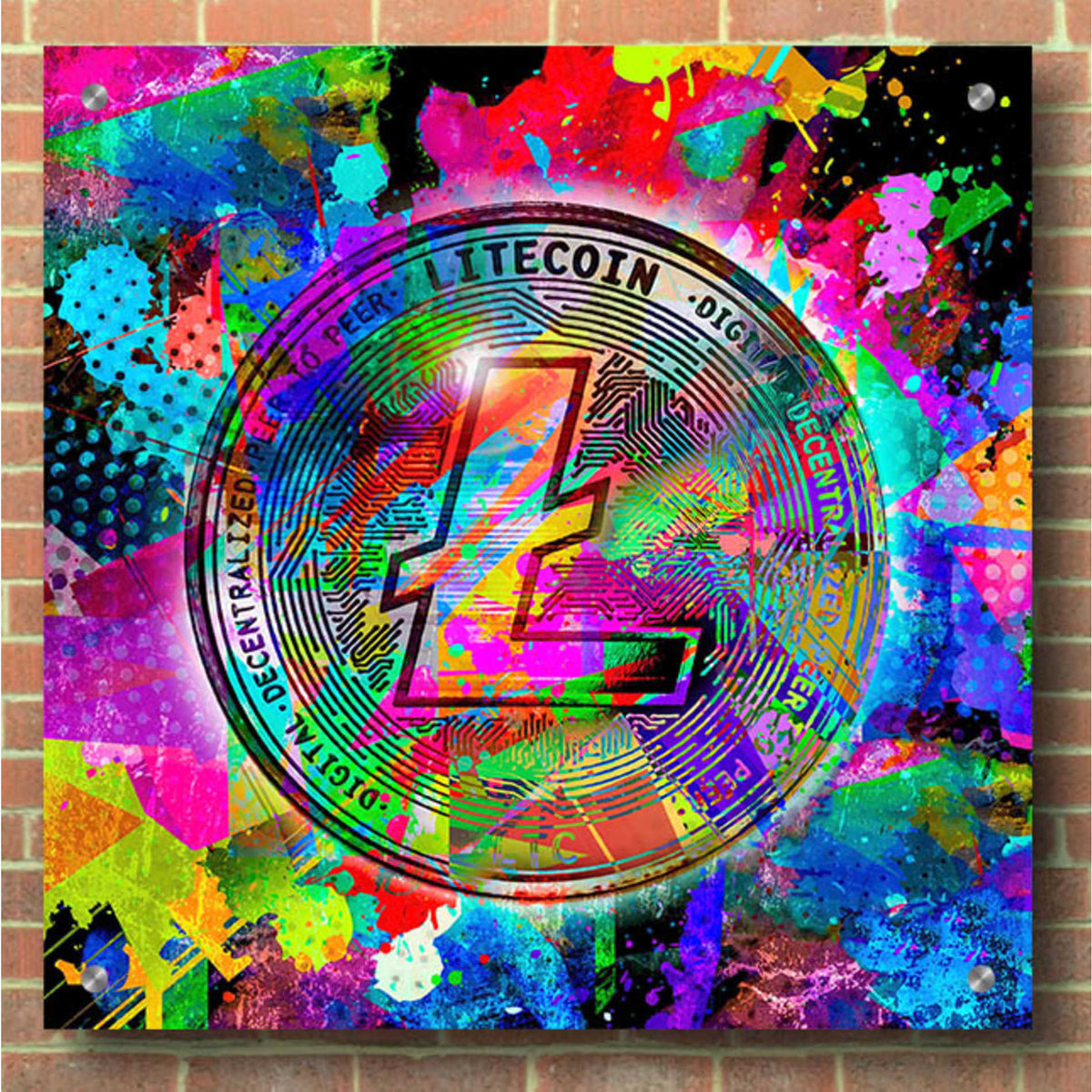 Epic Art 'Lite Coin,' Acrylic Glass Wall Art,36x36