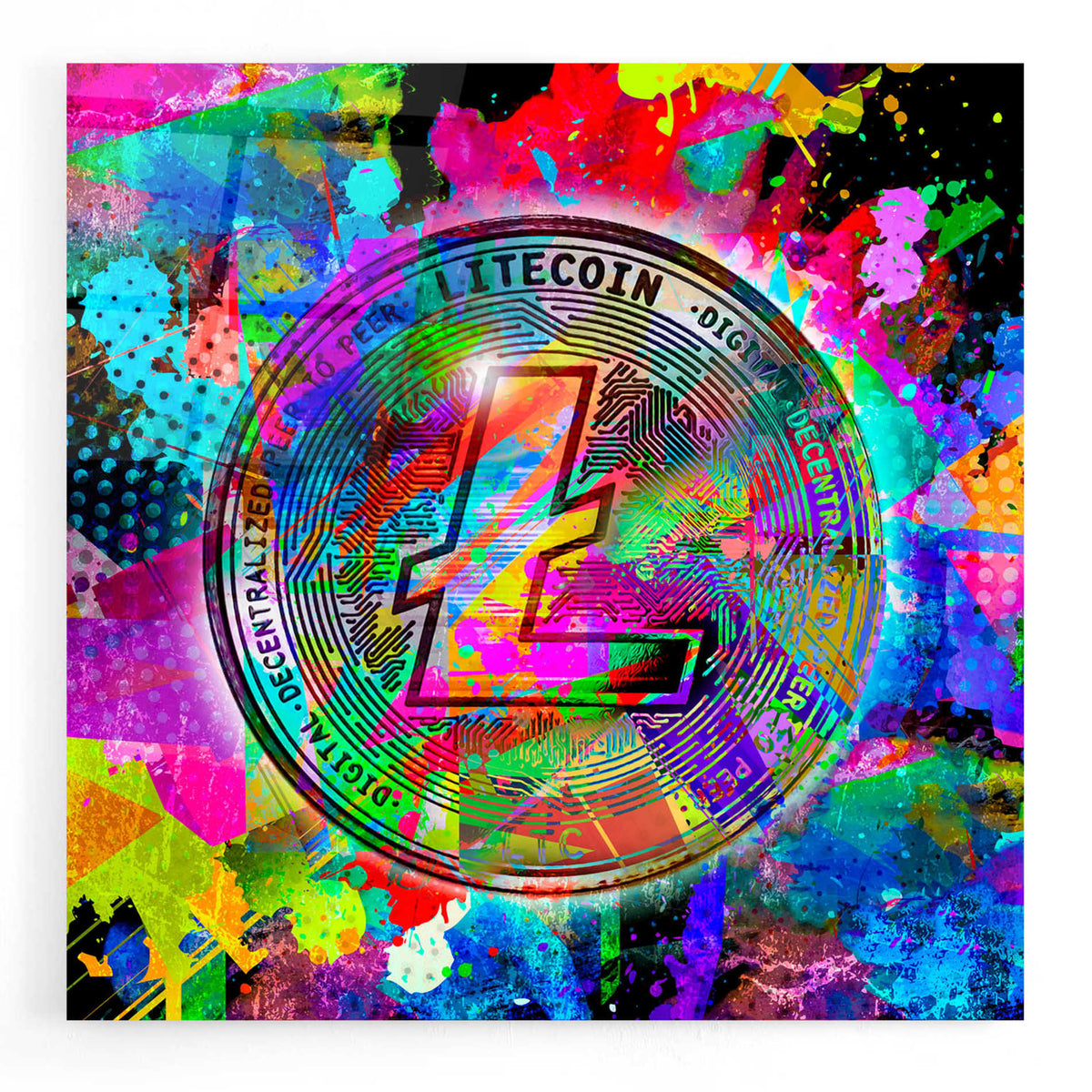 Epic Art 'Lite Coin,' Acrylic Glass Wall Art