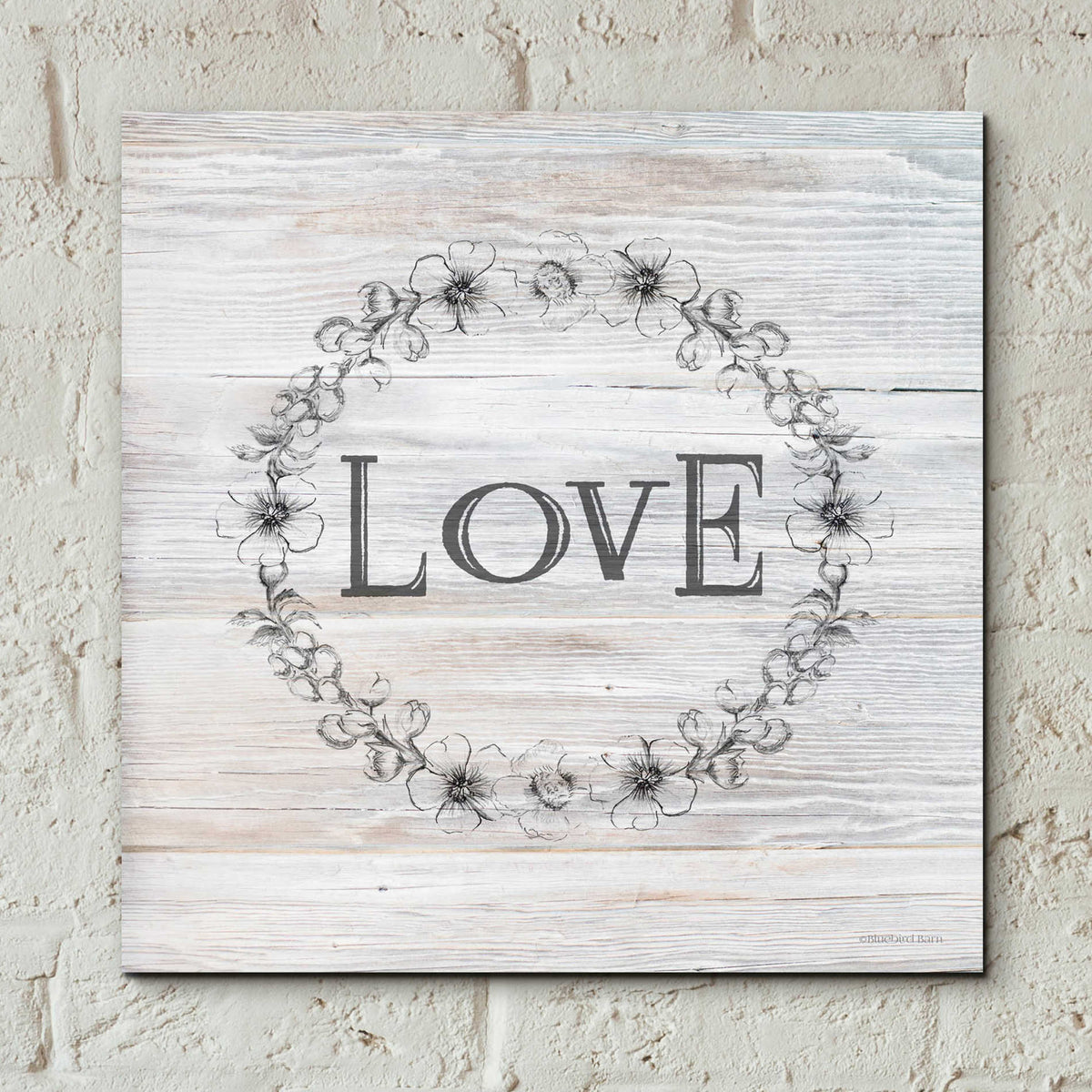 Epic Art 'Love' by Bluebird Barn, Acrylic Glass Wall Art,12x12
