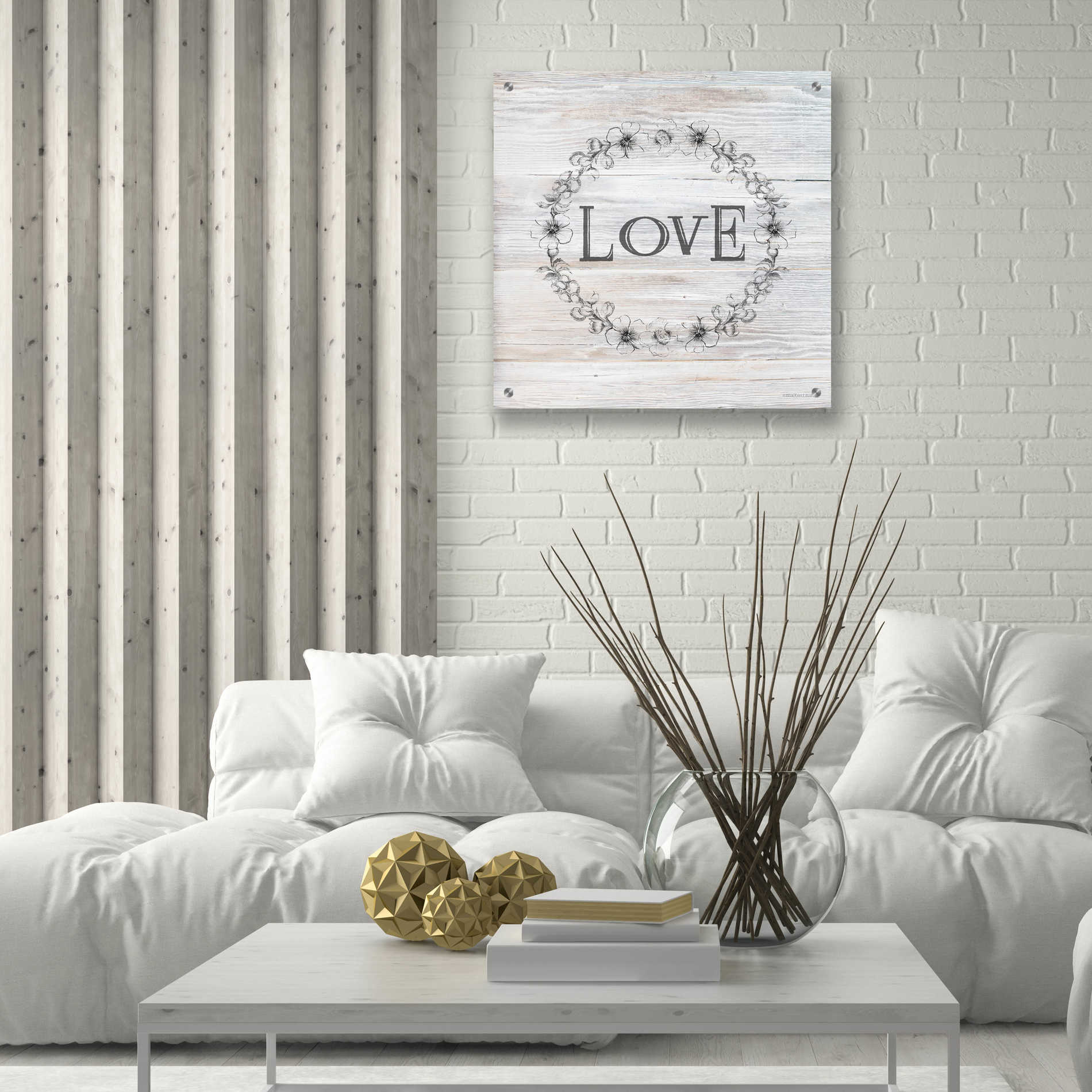 Epic Art 'Love' by Bluebird Barn, Acrylic Glass Wall Art,24x24