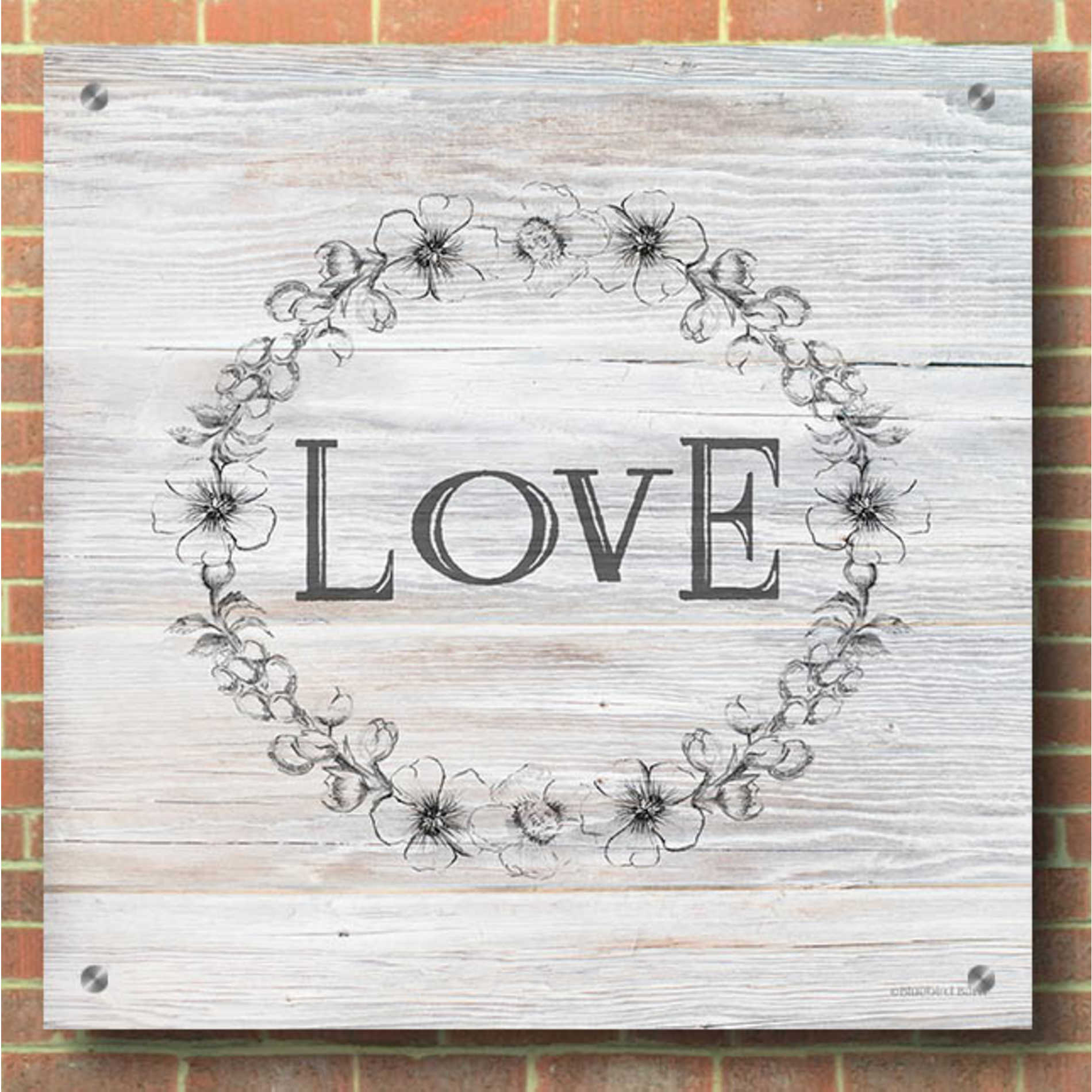 Epic Art 'Love' by Bluebird Barn, Acrylic Glass Wall Art,36x36