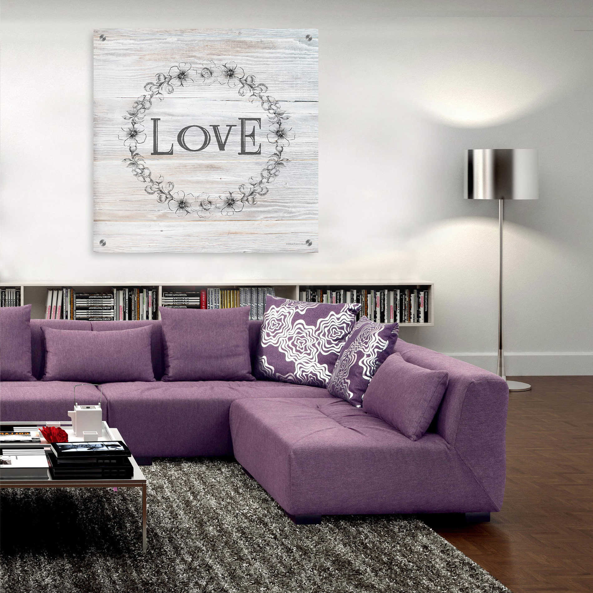 Epic Art 'Love' by Bluebird Barn, Acrylic Glass Wall Art,36x36