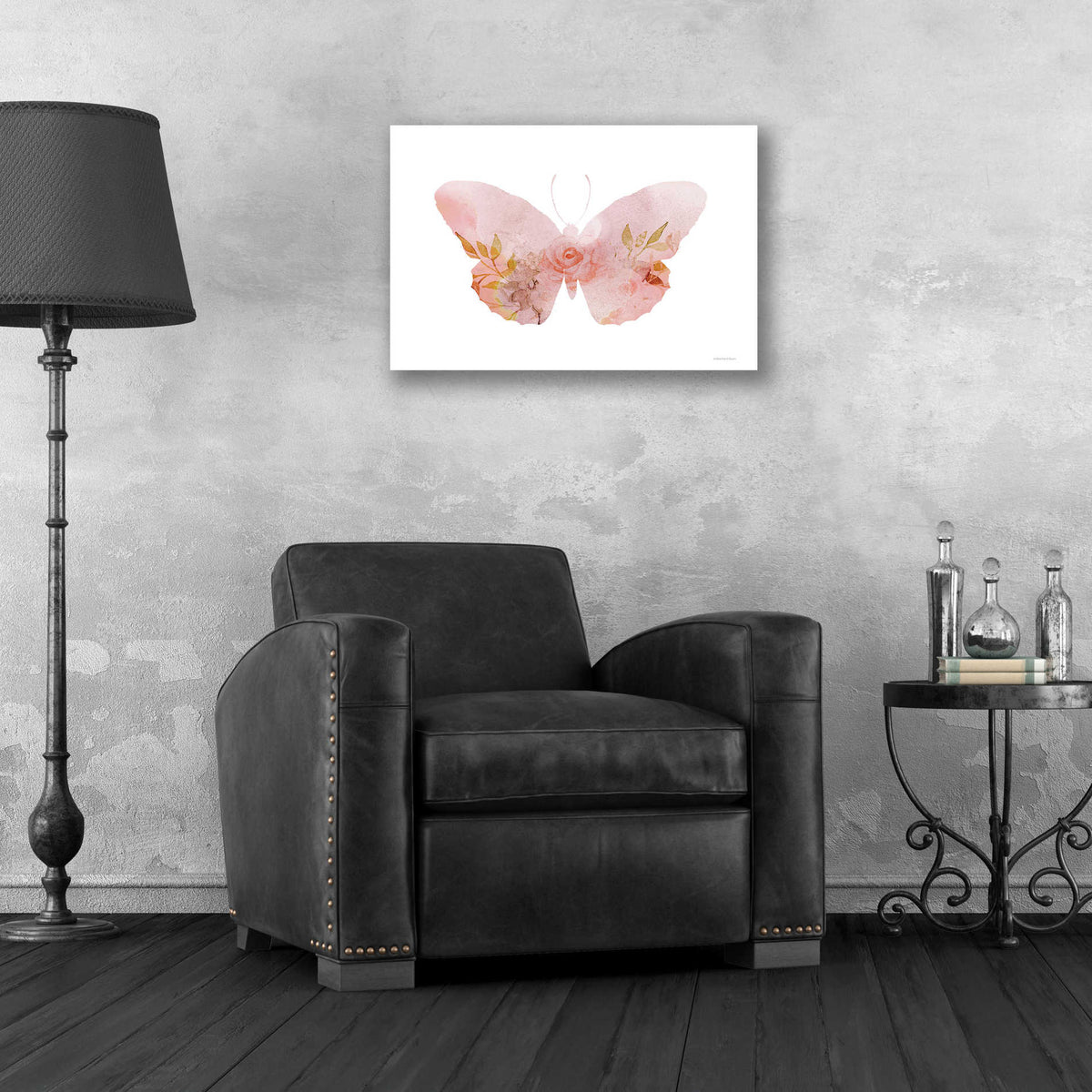 Epic Art 'Meadow Flora Butterfly' by Bluebird Barn, Acrylic Glass Wall Art,24x16