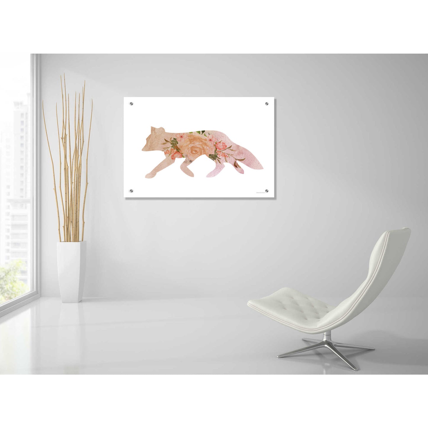 Epic Art 'Meadow Flora Fox' by Bluebird Barn, Acrylic Glass Wall Art,36x24