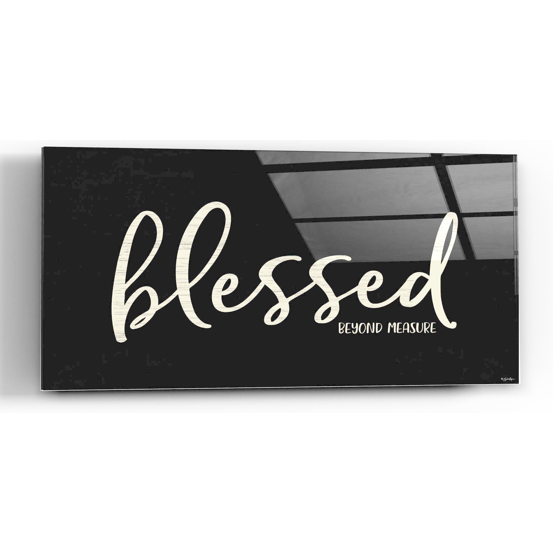 Epic Art 'Blessed' by Susie Boyer, Acrylic Glass Wall Art,24x12