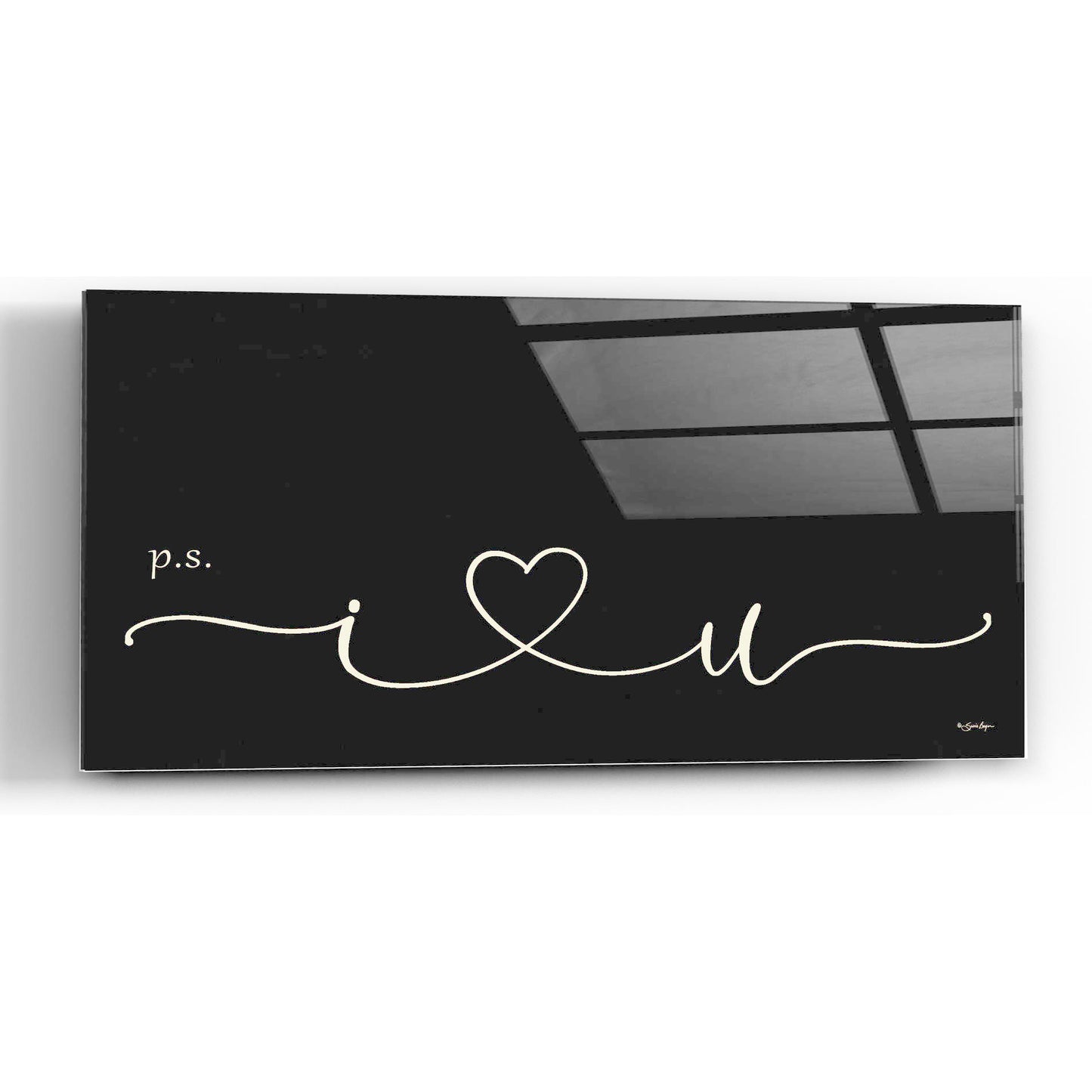 Epic Art 'I Heart You' by Susie Boyer, Acrylic Glass Wall Art,24x12