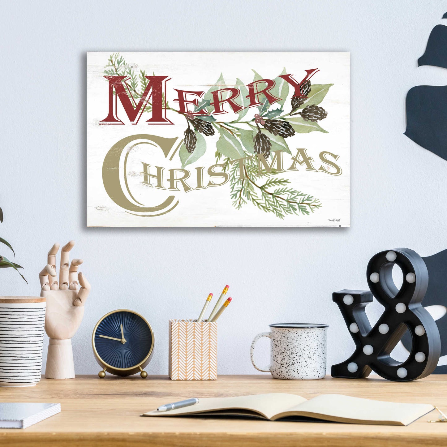 Epic Art 'Vintage Merry Christmas' by Cindy Jacobs, Acrylic Glass Wall Art,16x12