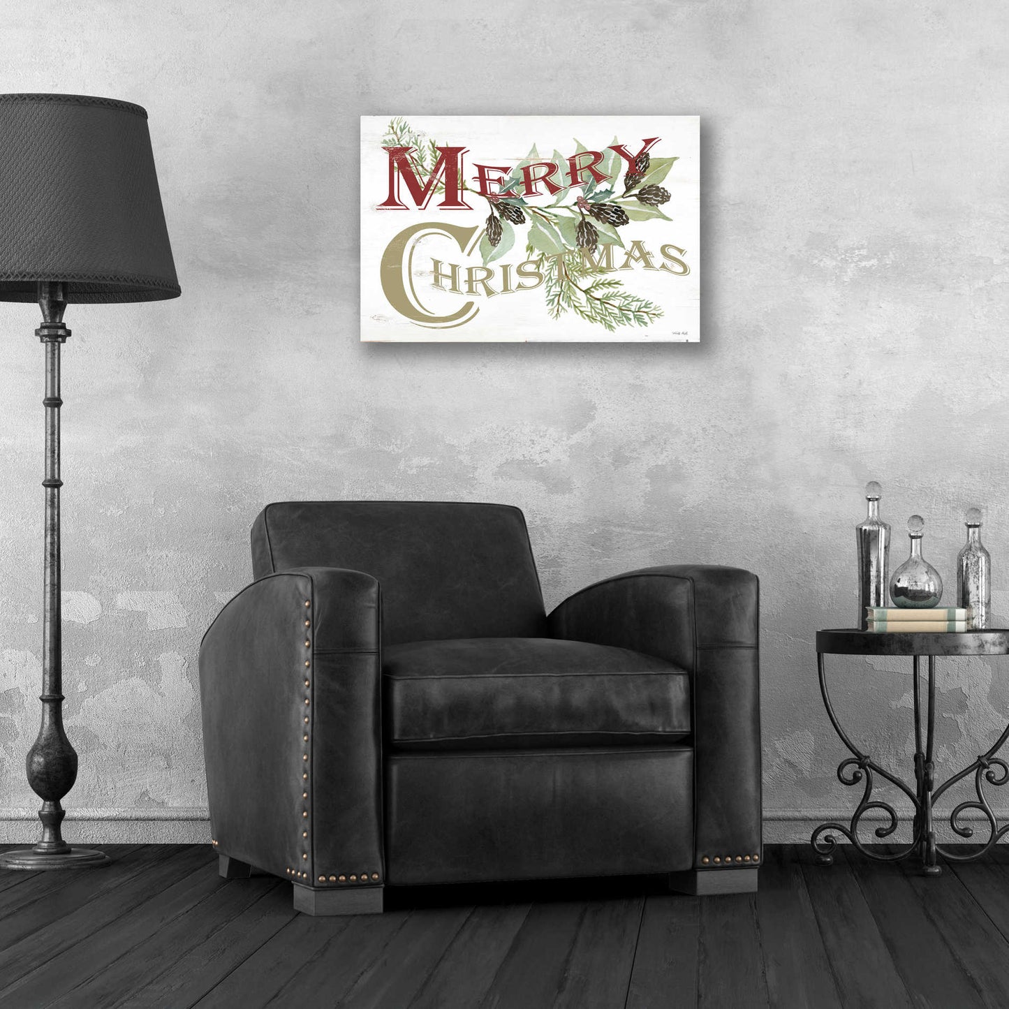 Epic Art 'Vintage Merry Christmas' by Cindy Jacobs, Acrylic Glass Wall Art,24x16