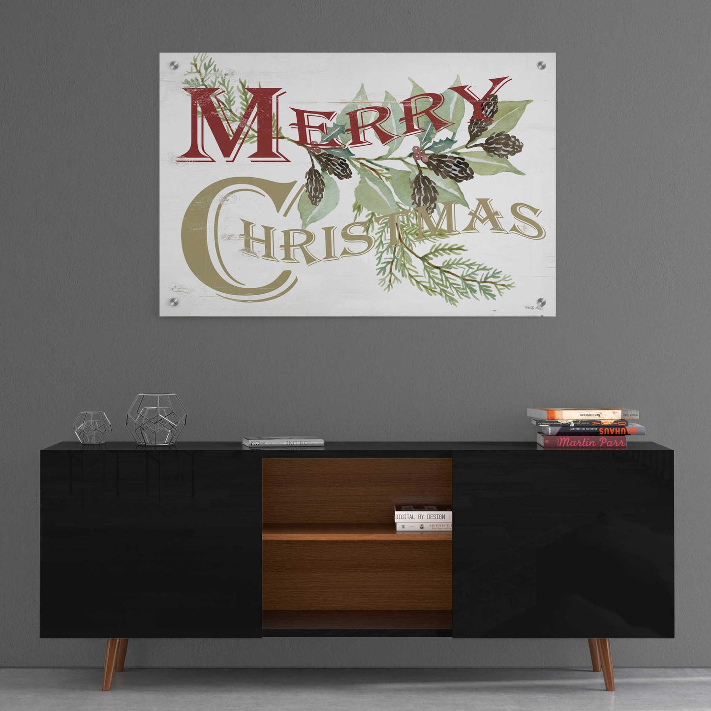 Epic Art 'Vintage Merry Christmas' by Cindy Jacobs, Acrylic Glass Wall Art,36x24