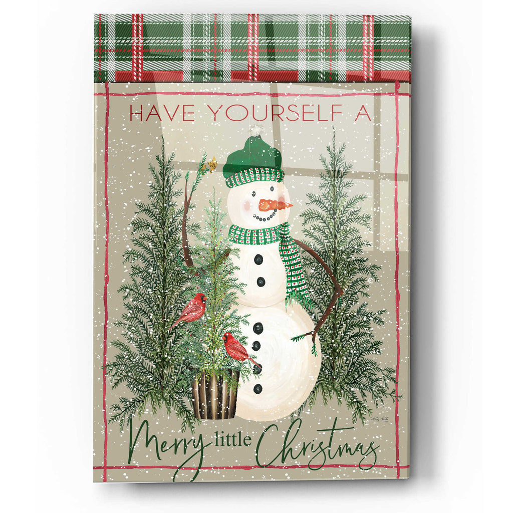 Epic Art 'Merry Little Christmas Snowman' by Cindy Jacobs, Acrylic Glass Wall Art
