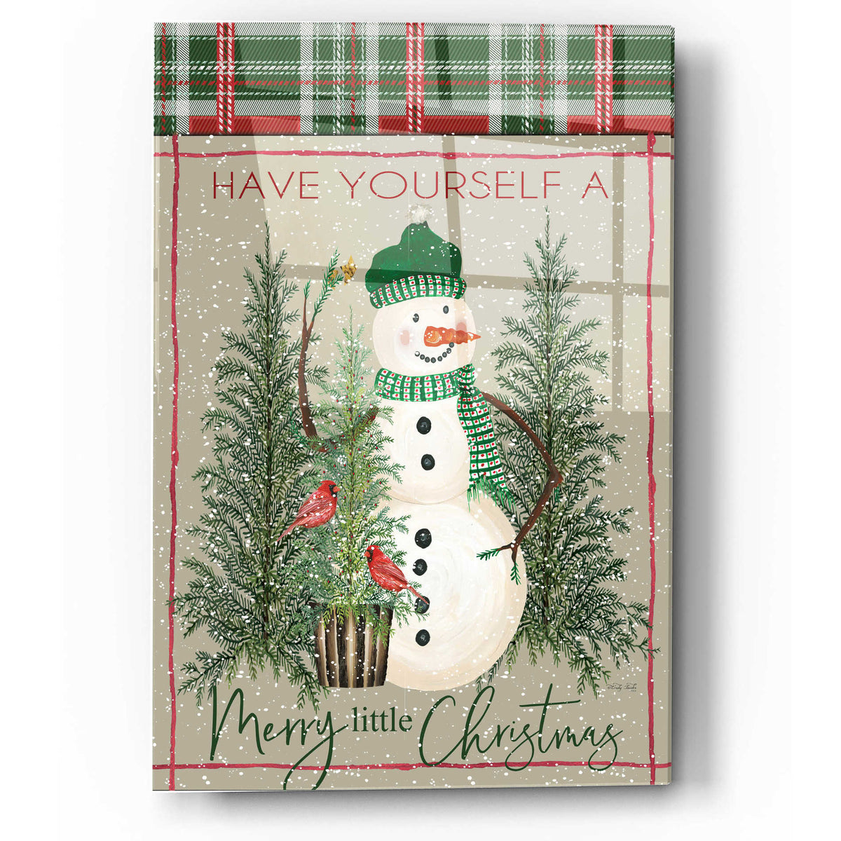 Epic Art 'Merry Little Christmas Snowman' by Cindy Jacobs, Acrylic Glass Wall Art