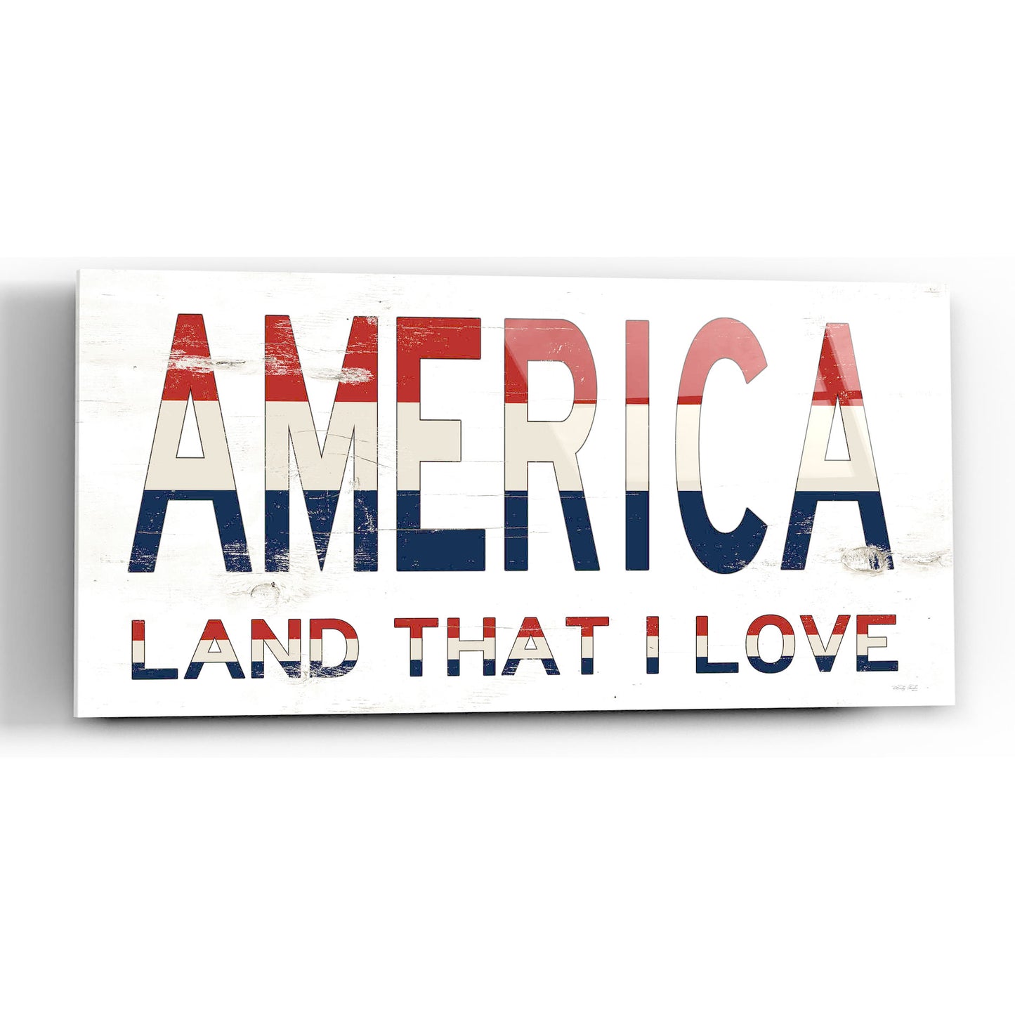 Epic Art 'America - Land That I Love' by Cindy Jacobs, Acrylic Glass Wall Art,24x12