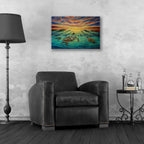 Epic Art 'Turtle Sunset' by Jan Kasparec, Acrylic Glass Wall Art,24x16