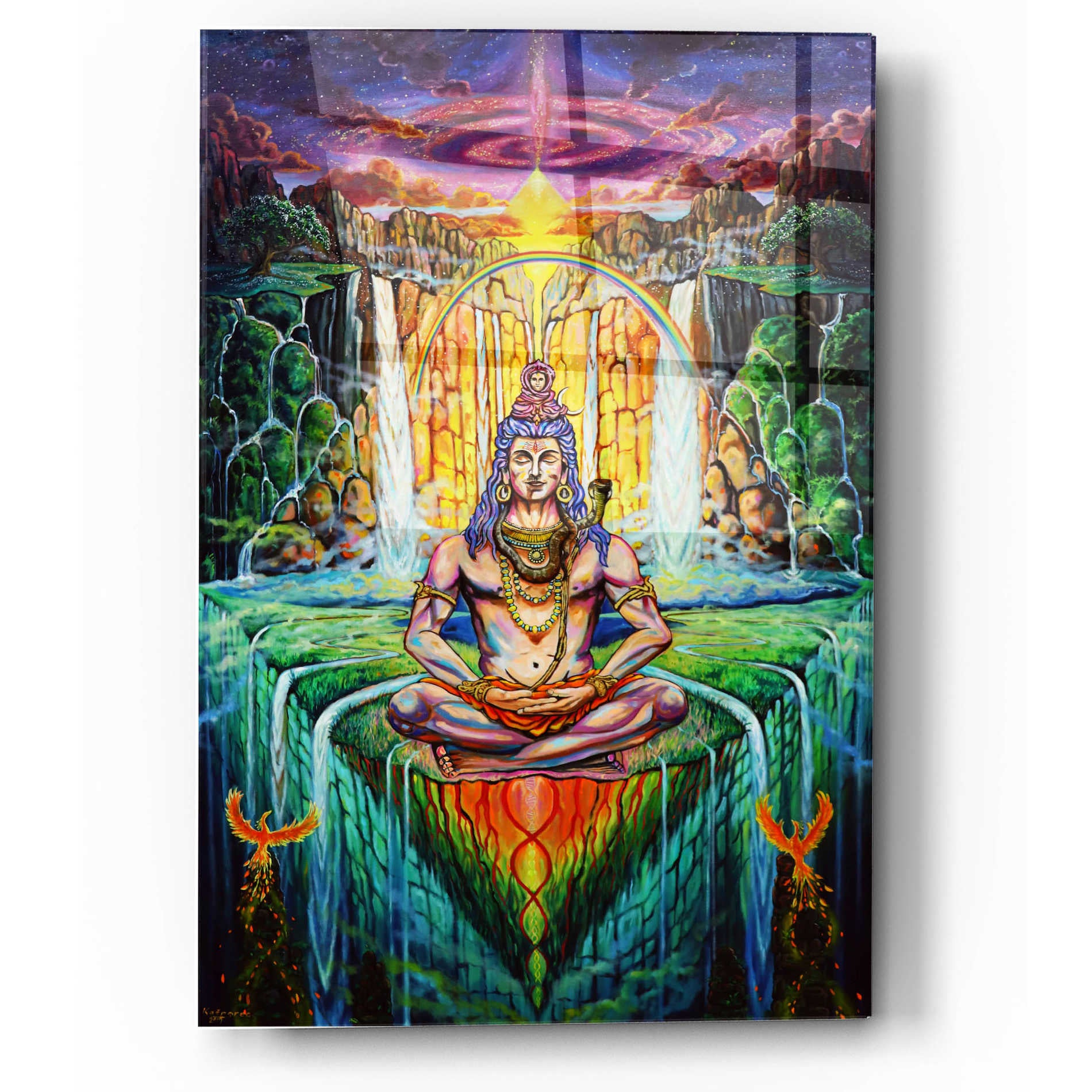 Epic Art 'Shiva Phoenix' by Jan Kasparec, Acrylic Glass Wall Art,12x16