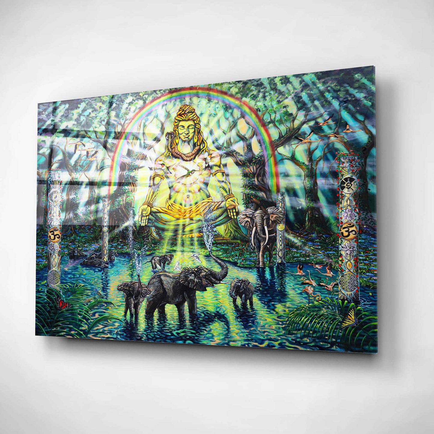Epic Art 'Shiva Elephants ' by Jan Kasparec, Acrylic Glass Wall Art,16x12