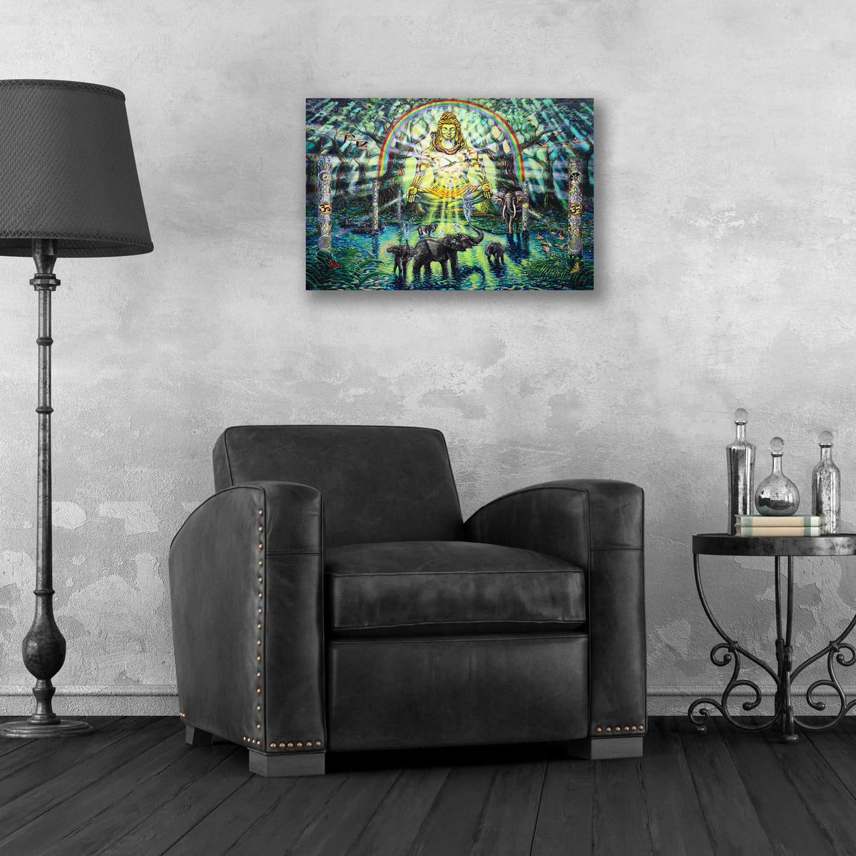 Epic Art 'Shiva Elephants ' by Jan Kasparec, Acrylic Glass Wall Art,24x16