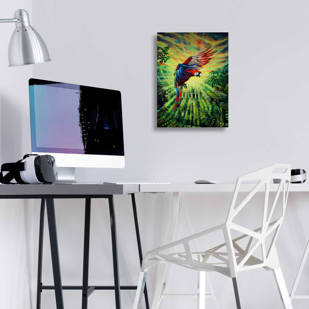 Epic Art 'Parrot Temple' by Jan Kasparec, Acrylic Glass Wall Art,12x16