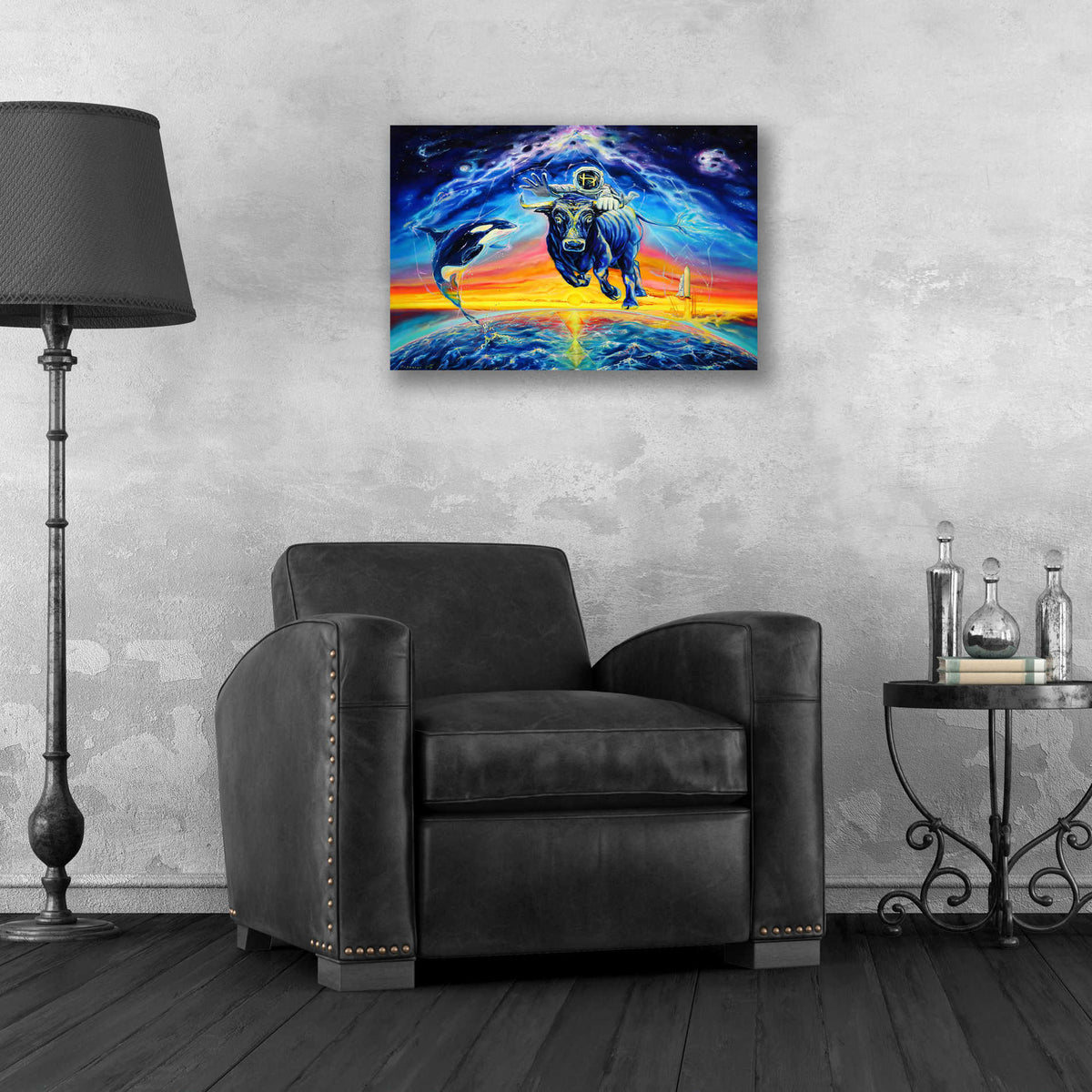 Epic Art 'Halo Bull' by Jan Kasparec, Acrylic Glass Wall Art,24x16