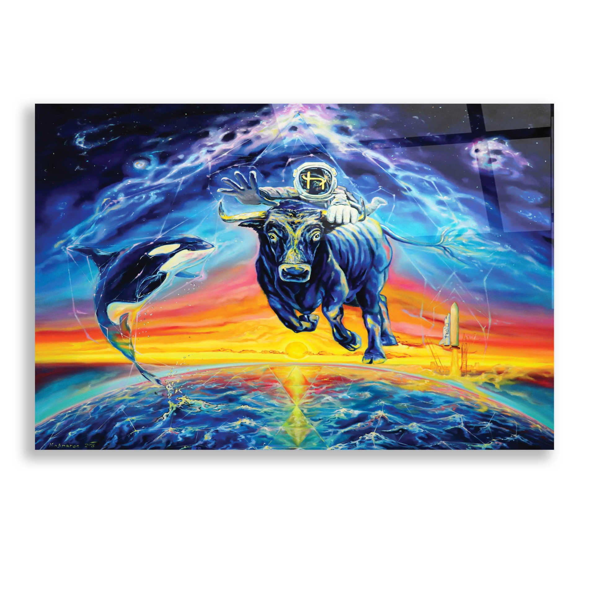 Epic Art 'Halo Bull' by Jan Kasparec, Acrylic Glass Wall Art,24x16