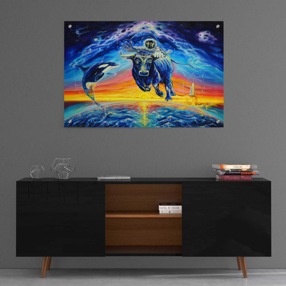 Epic Art 'Halo Bull' by Jan Kasparec, Acrylic Glass Wall Art,36x24