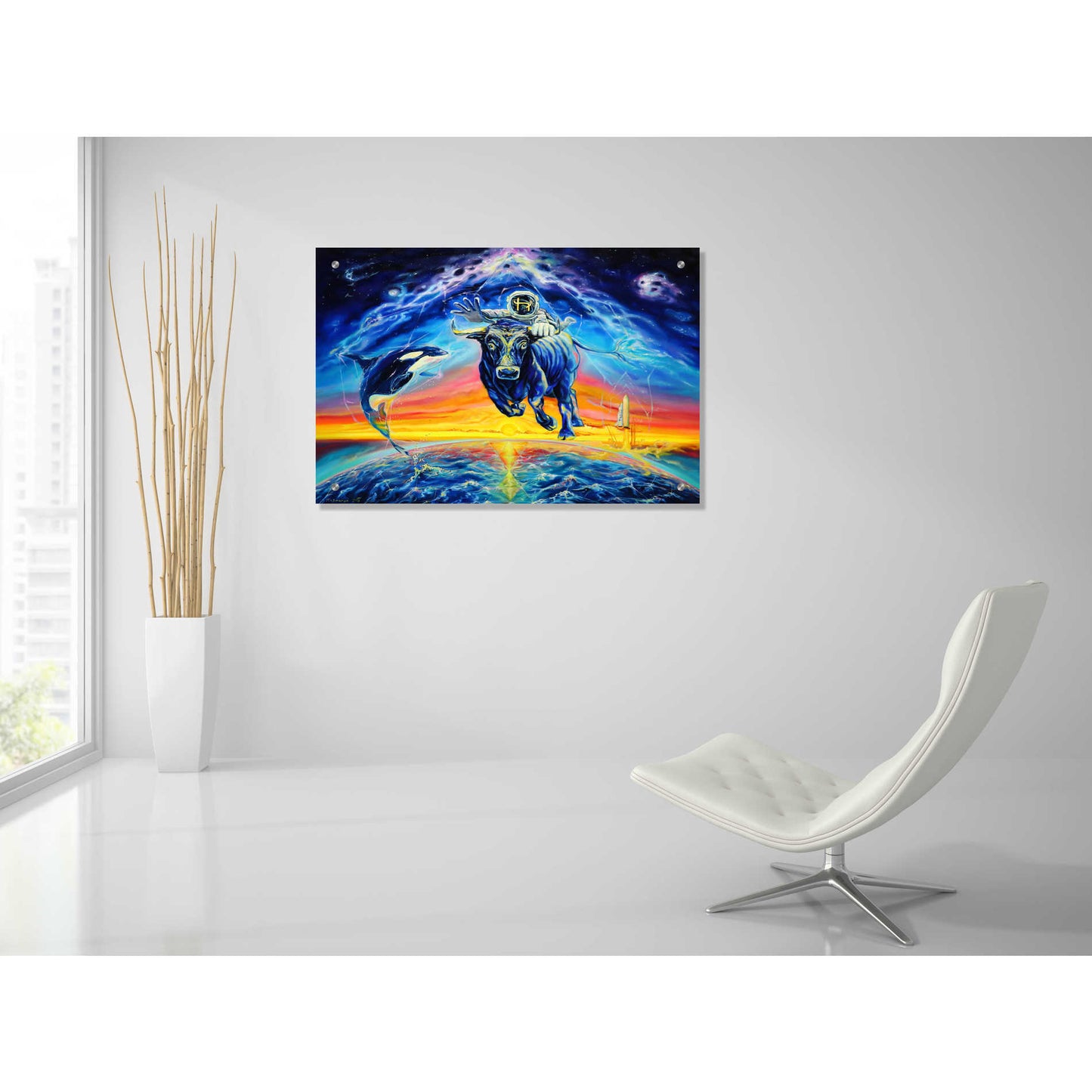 Epic Art 'Halo Bull' by Jan Kasparec, Acrylic Glass Wall Art,36x24